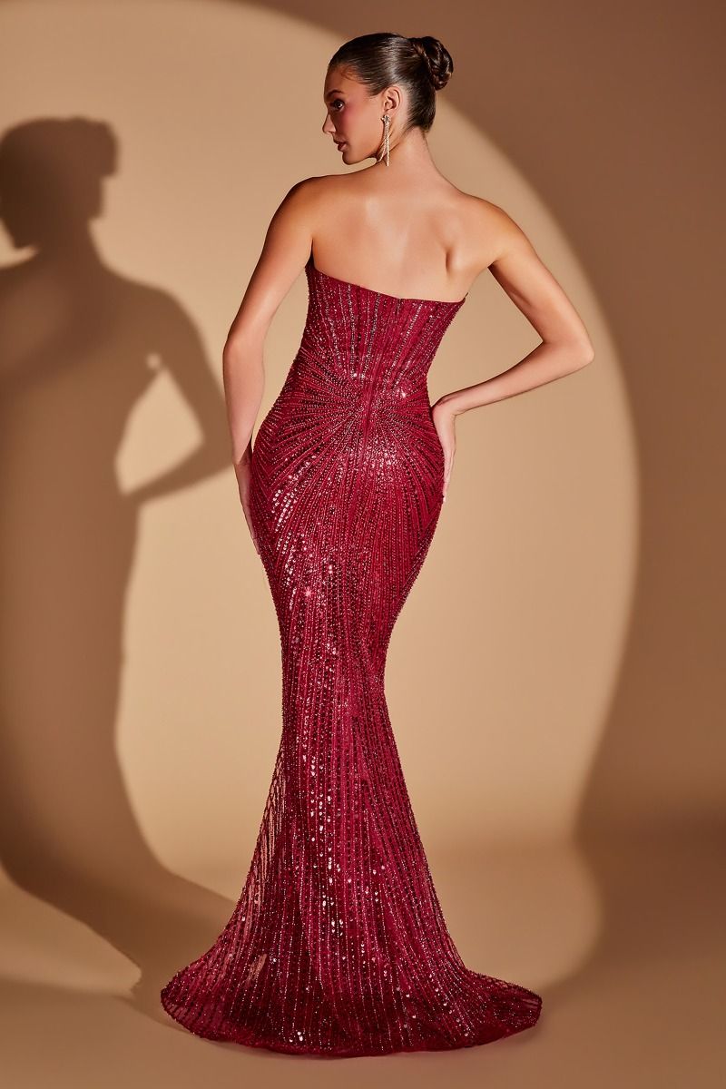Cinderella Divine -CD0108 Beaded Strapless Sweetheart Mermaid Dress