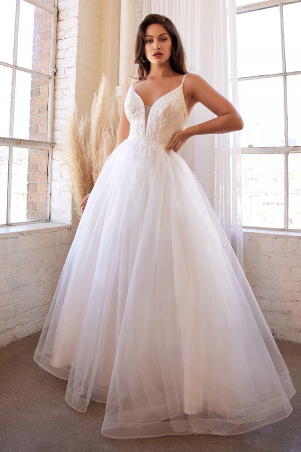 Clearance Sale -Layered Tulle Bridal Gown By Cinderella Divine -CD0154W