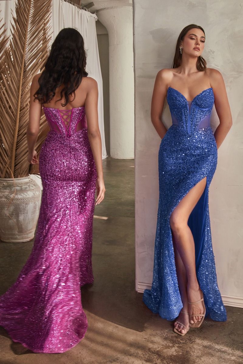 Cinderella Divine -CD0227 Embellished Strapless Prom Sheath Dress