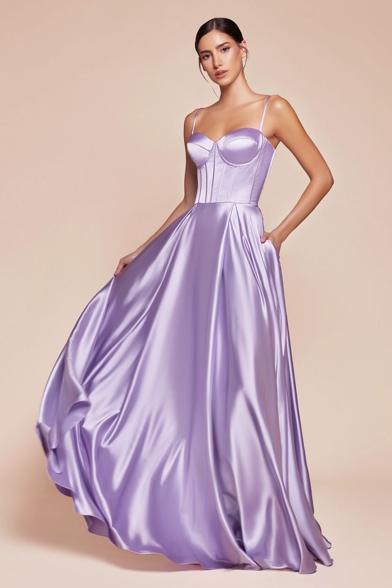 Cinderella Divine -CD337 Sweetheart Satin A-Line Dress