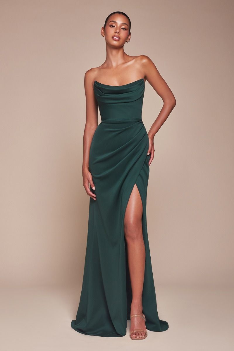 Cinderella Divine -CD355 Scoop Neck Chiffon Sheath Dress