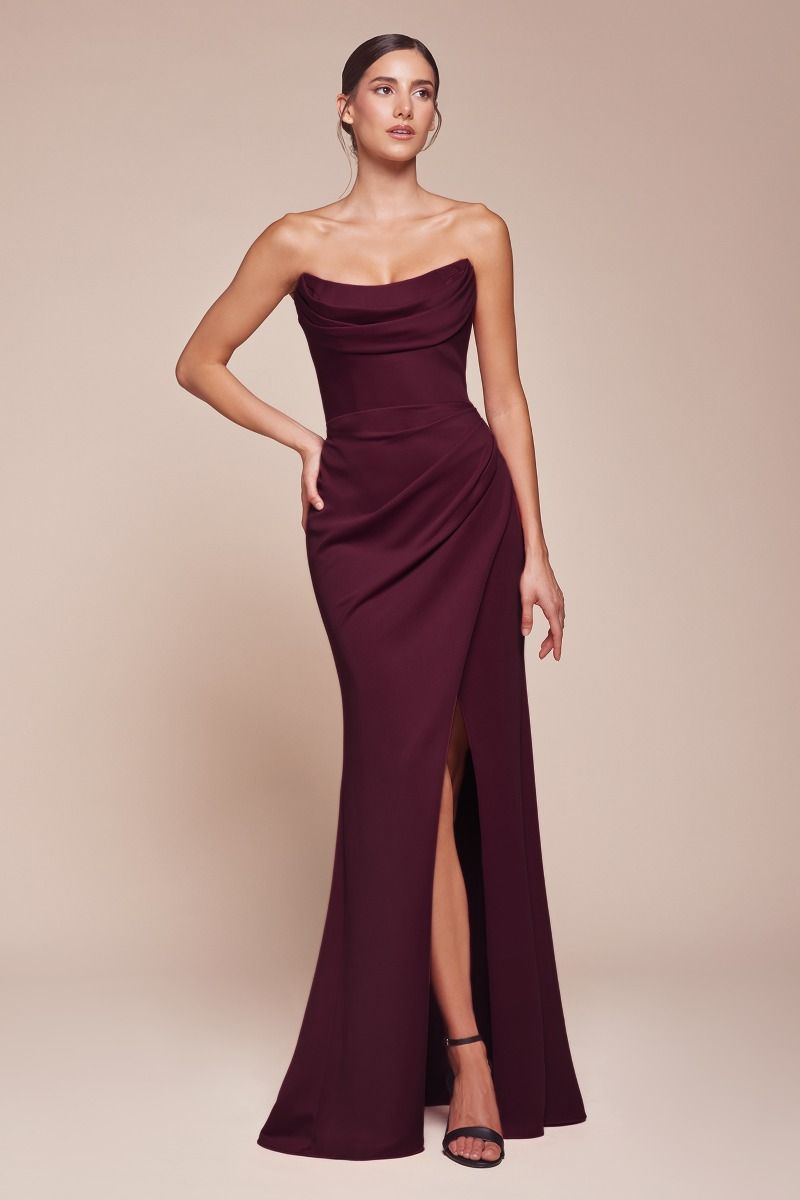 Cinderella Divine -CD355 Scoop Neck Chiffon Sheath Dress