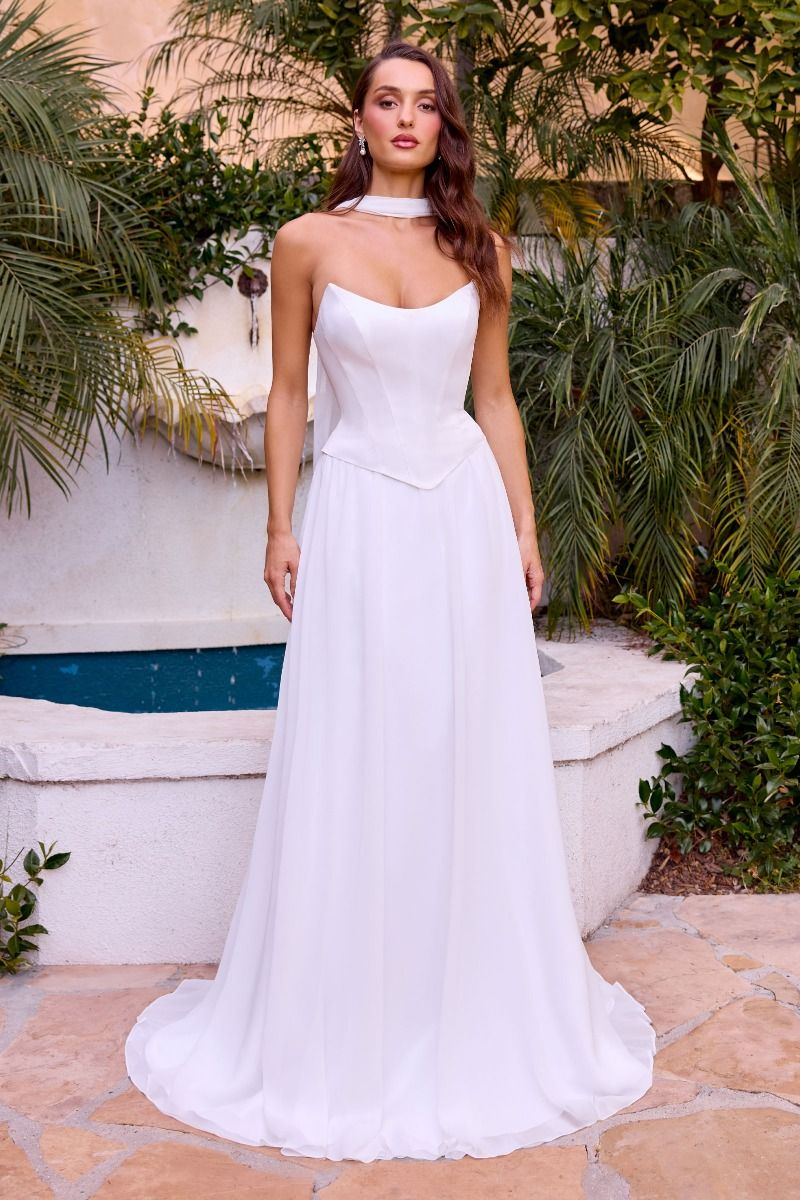 Cinderella Divine -CD386W Strapless A-line Long Gown