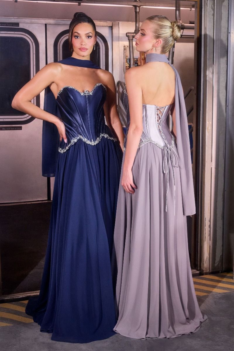 Cinderella Divine -CD668 Strapless Sweetheart Chiffon A-line Gown