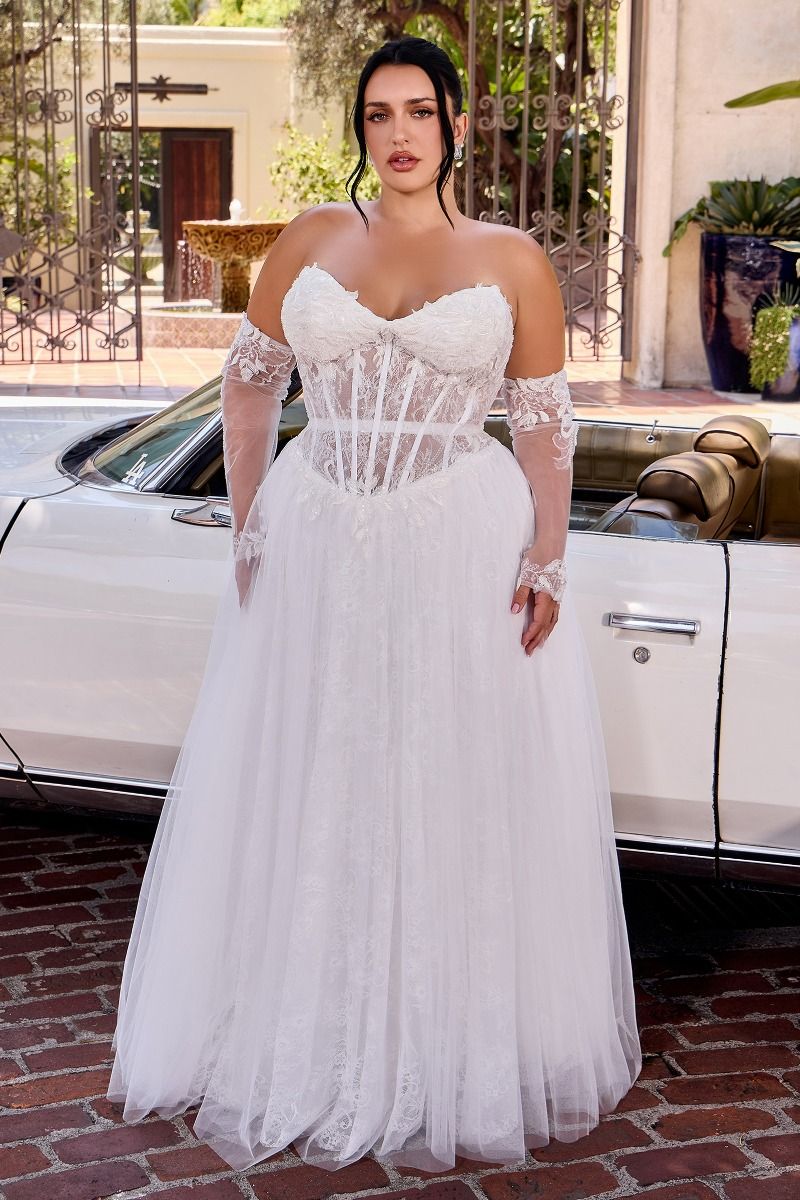 Cinderella Divine -CD717W Embroidered Lace Sweetheart Wedding Gown