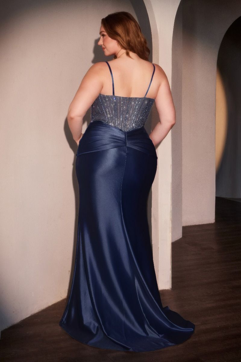 Cinderella Divine -CD752C Satin Embellished Prom Gown
