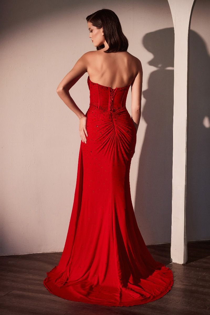 Cinderella Divine -CD770 Strapless Sweetheart Rhinestone Prom Dress