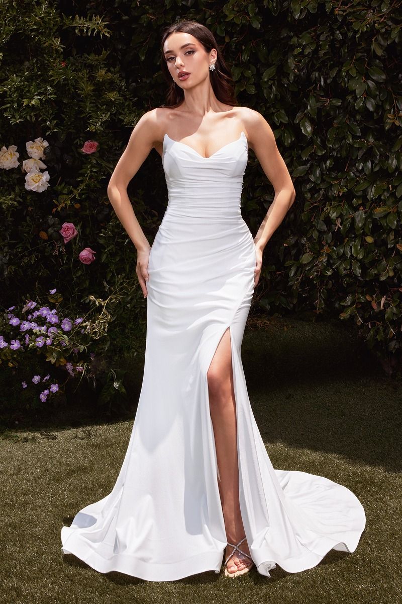 Cinderella Divine -CD791W Strapless Fitted Bridal Dress