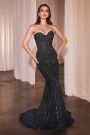 Cinderella Divine -CD794 Fitted Strapless Crystal Prom Dress