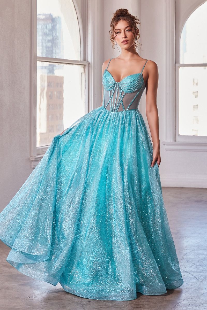 Cinderella Divine –CD832 Sheer Corset Glitter Ball Gown