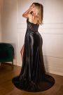 Embellished Lace & Satin Fitted Gown By Cinderella Divine -CD868