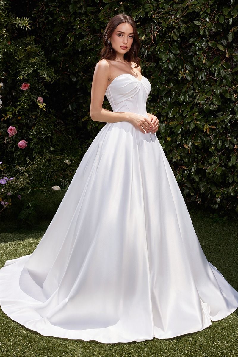 Cinderella Divine -CDS512W Strapless Satin Ball Gown