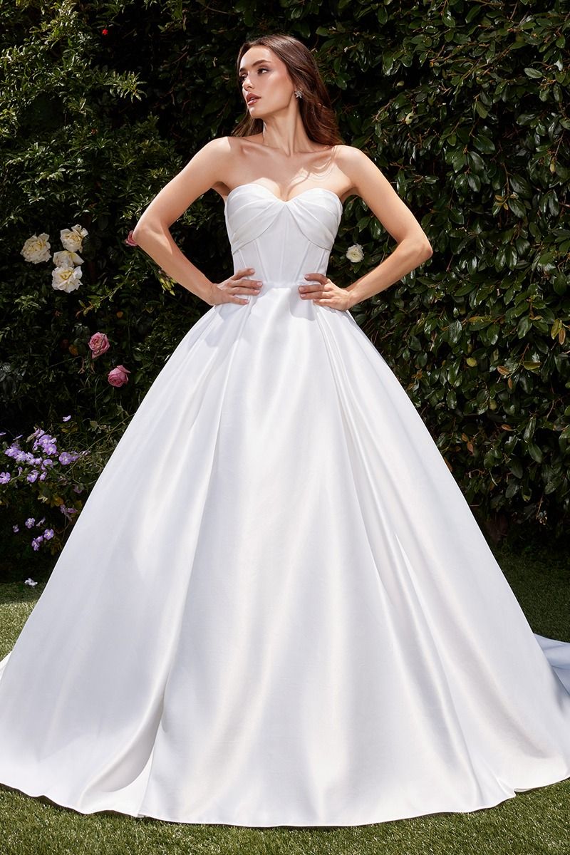 Cinderella Divine -CDS512W Strapless Satin Ball Gown