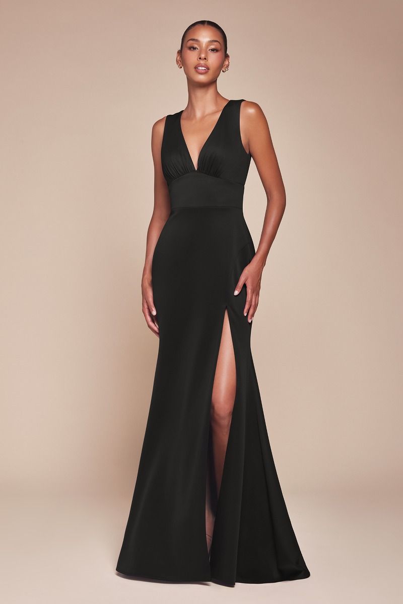 Cinderella Divine -CH395 V-Neck Draped Sheath Dress