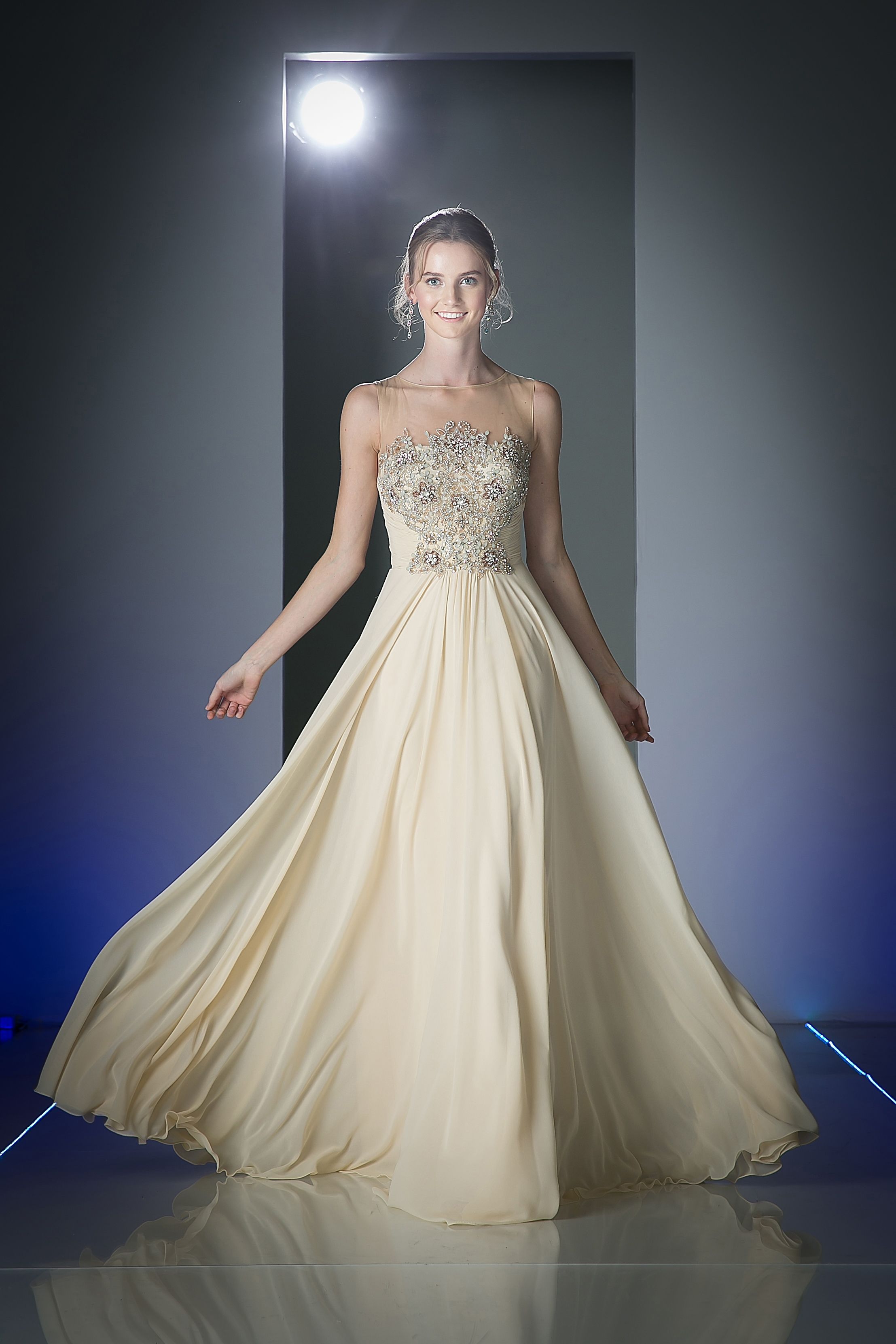 Cinderella Divine -CJ222 Beaded Bodice A-Line Dress