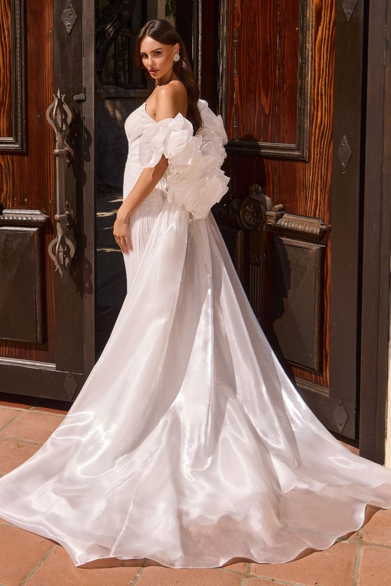 Cinderella Divine -CJ933W Plunging Sweetheart Mermaid Wedding Gown