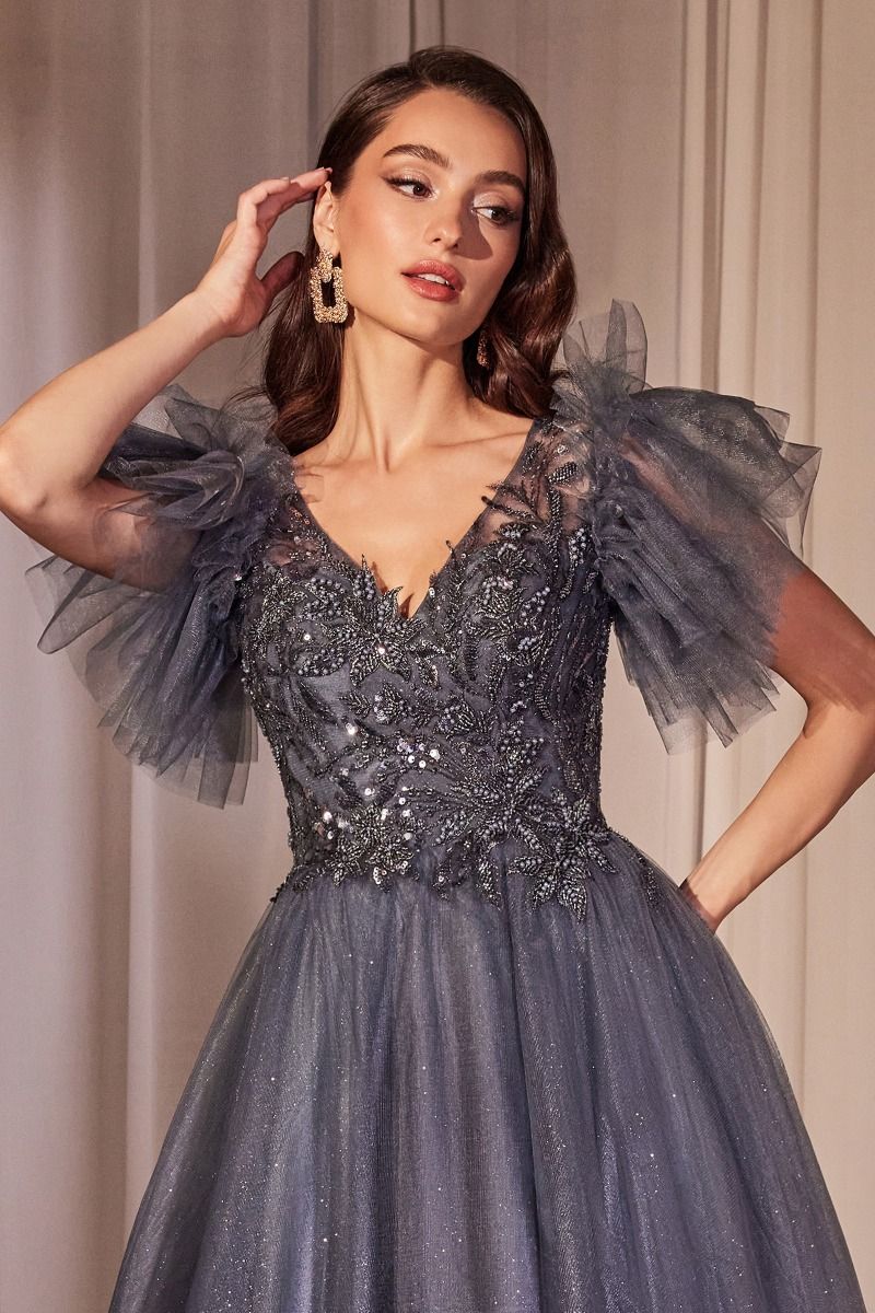 Cinderella Divine -CM359 Embellished Tulle A-Line Dress