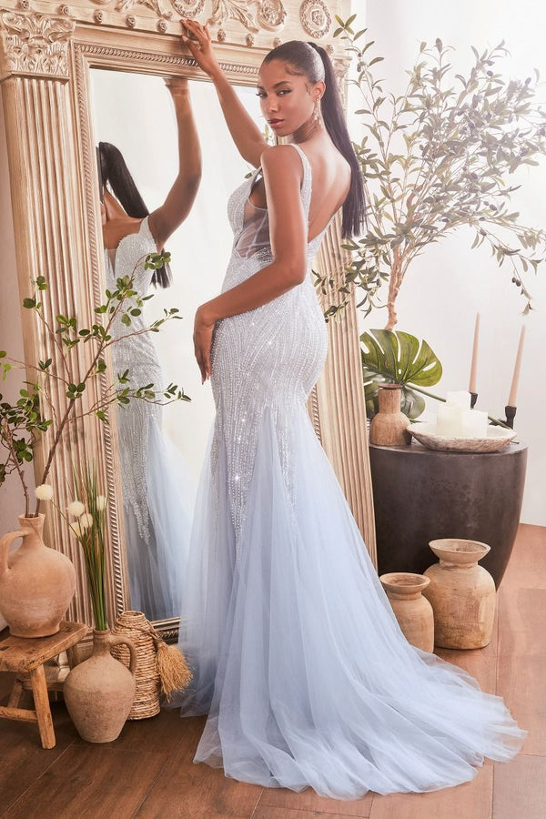 Cinderella Divine -CR874 Fully Beaded Prom Mermaid Dress