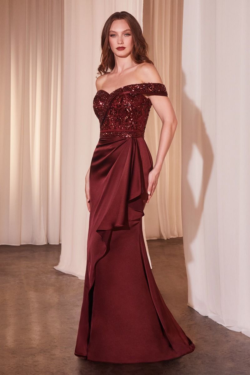 Cinderella Divine -CR877 Embellished Sheath Evening Dress