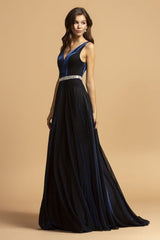 Aspeed Design -D320 V Neck Embellished A-Line Gown