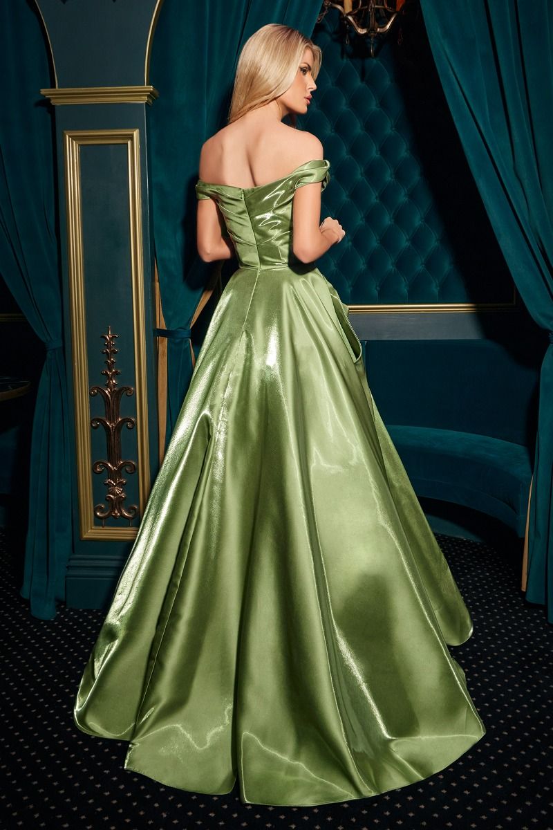 Cinderella Divine -J885 Off Shoulder A-line Long Gown.