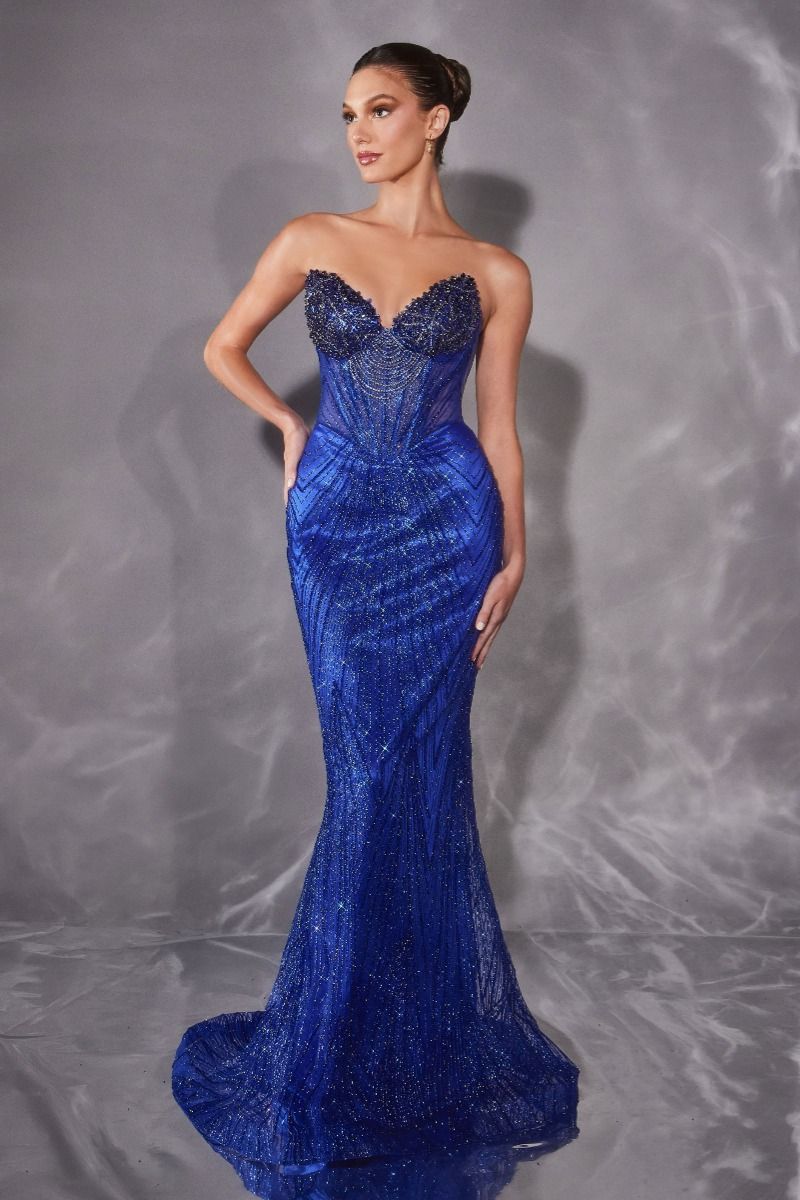 Cinderella Divine -J903 Sweetheart Neckline Gown With Intricate Crystal & Bead Work