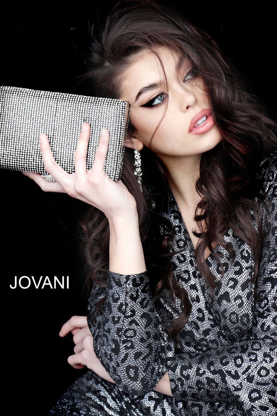 Jovani -3169 Fitted Ruched Leopard Print Short Dress