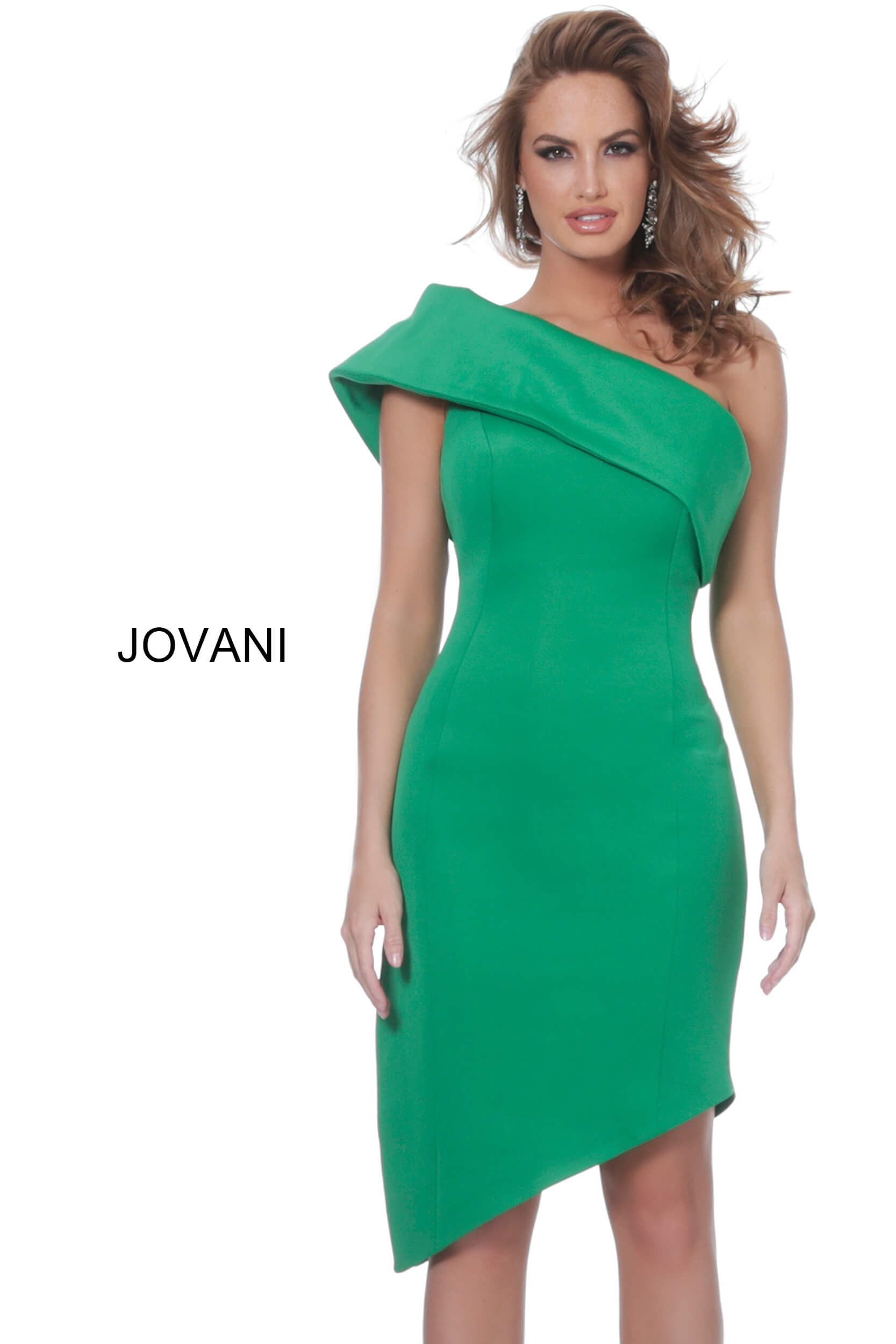 Jovani -4747 Asymmetrical Knee-Length Sheath Dress