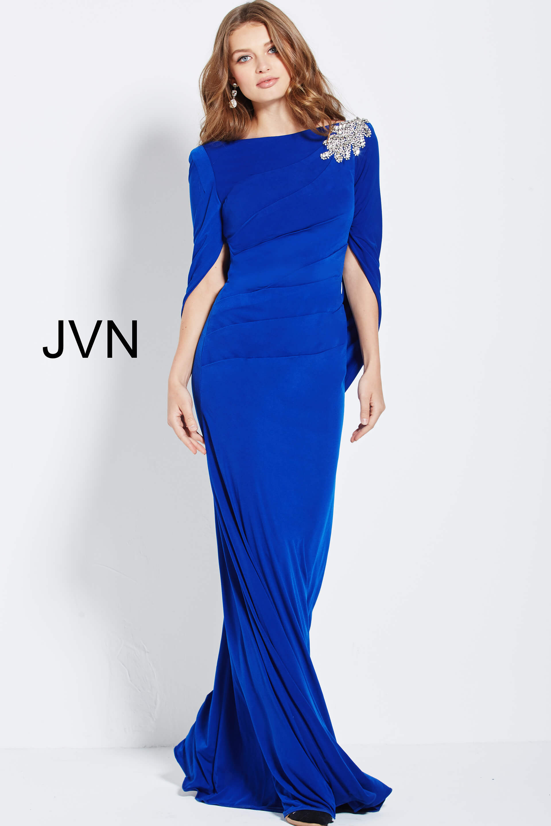 Jovani -JVN49838 Beaded Draped Sheath Dress