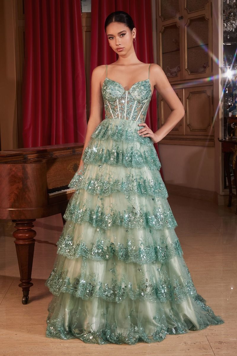 Cinderella Divine -KV1108 Embroidered A-Line Prom Gown