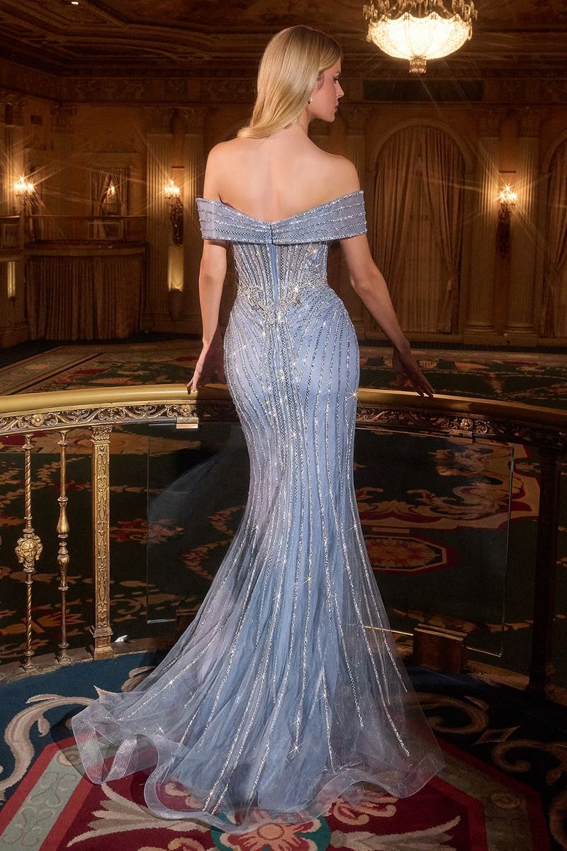 Cinderella Divine -KV1130 Off Shoulder Mermaid Dress