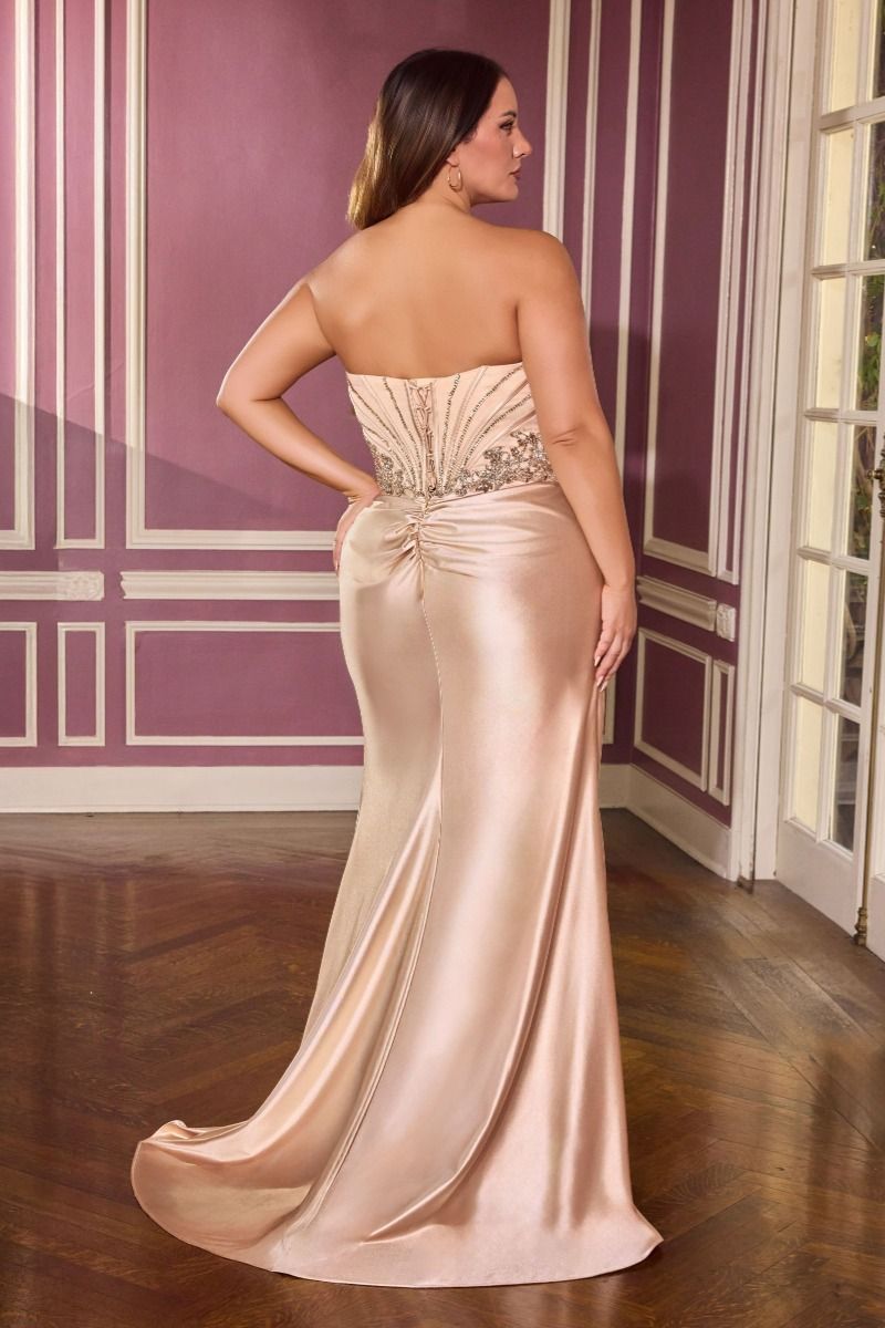 Cinderella Divine -KV1136C Embellished Corset Sweetheart Strapless Sheath Gown