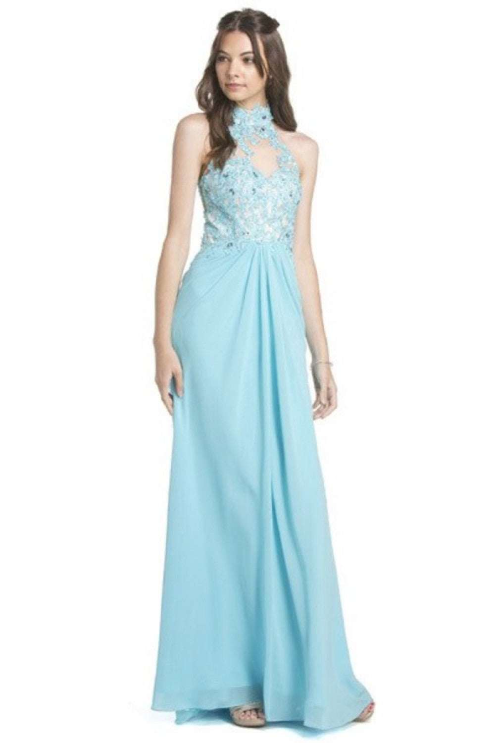 Aspeed Design -L1377 High Neck Column Evening Dress