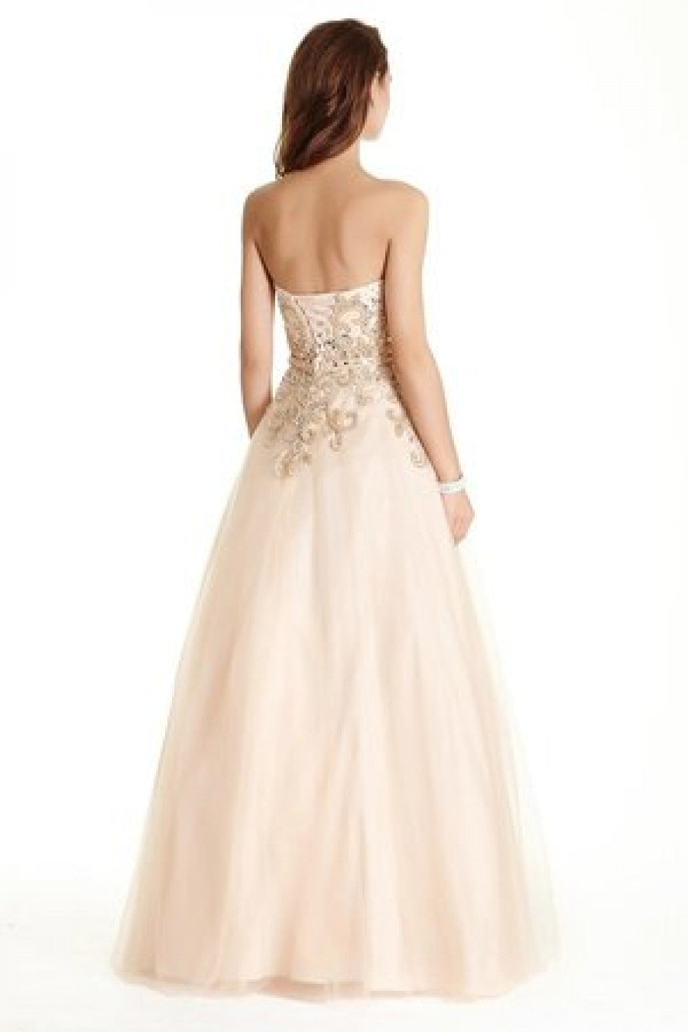 Aspeed Design -L1673 Strapless Beaded A-Line Dress