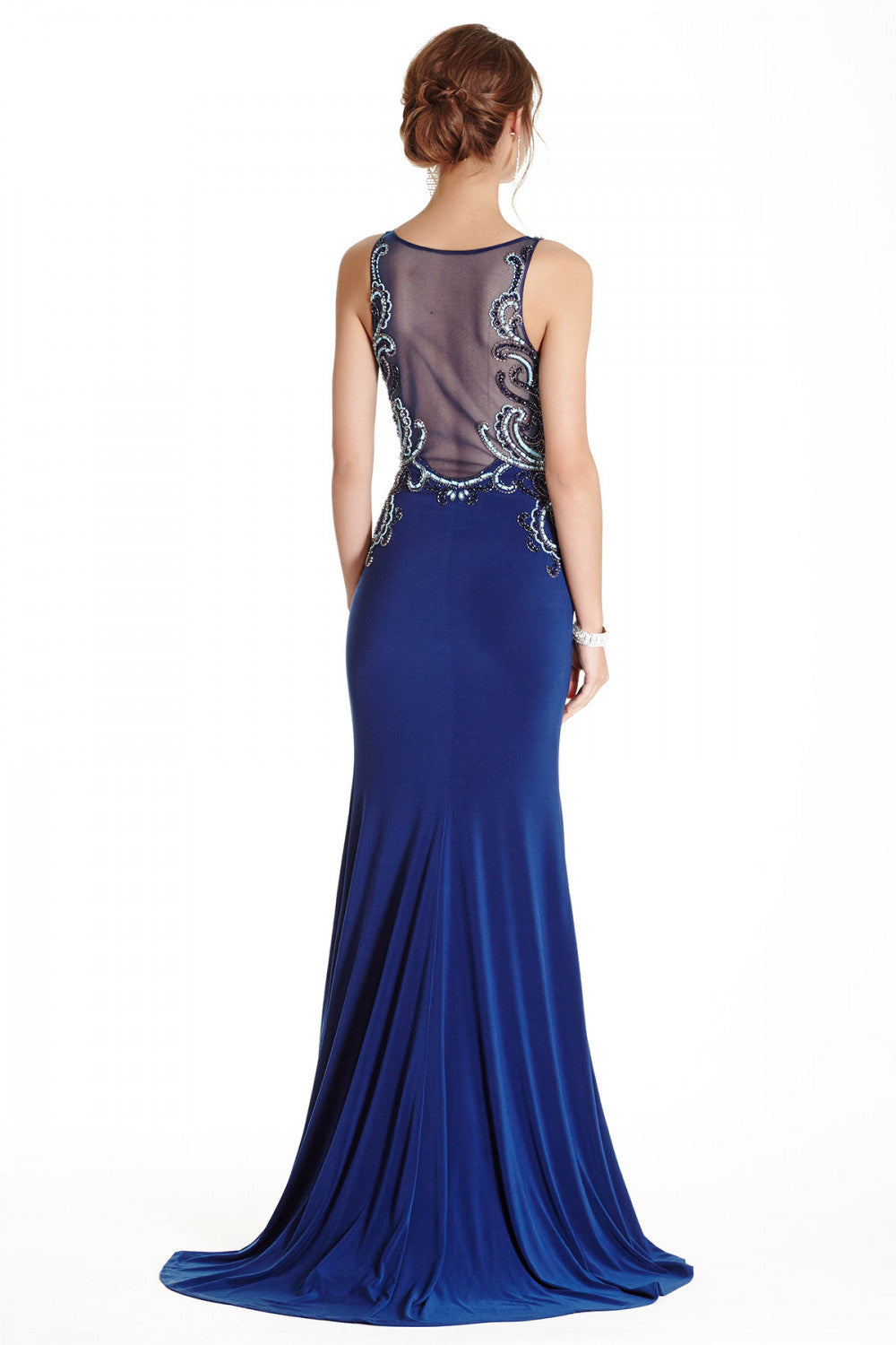 Aspeed Design -L1779 High Neck Beaded Sheath Dress