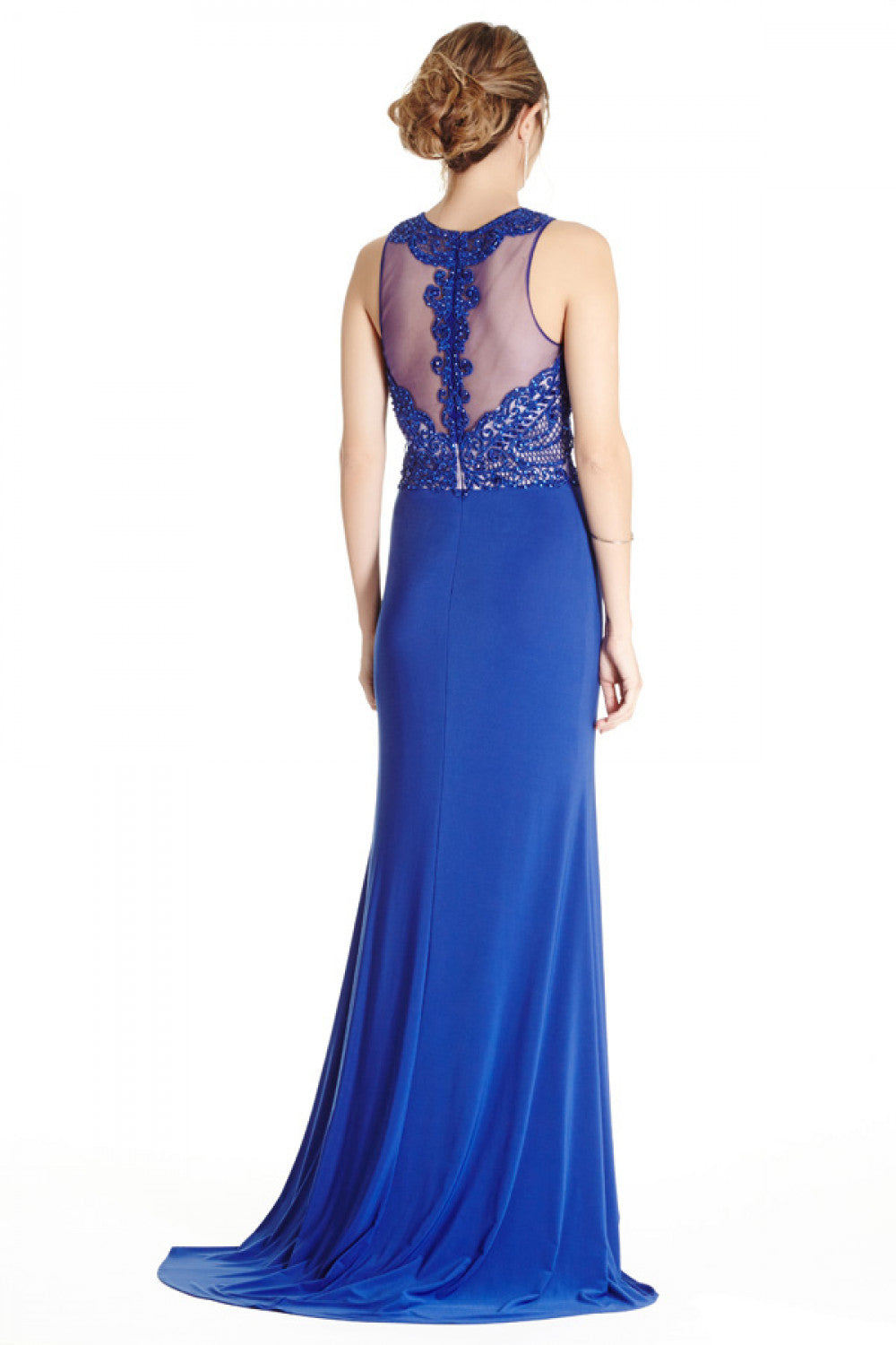 Aspeed Design -L1788 Lace Bodice Sheath Evening Dress