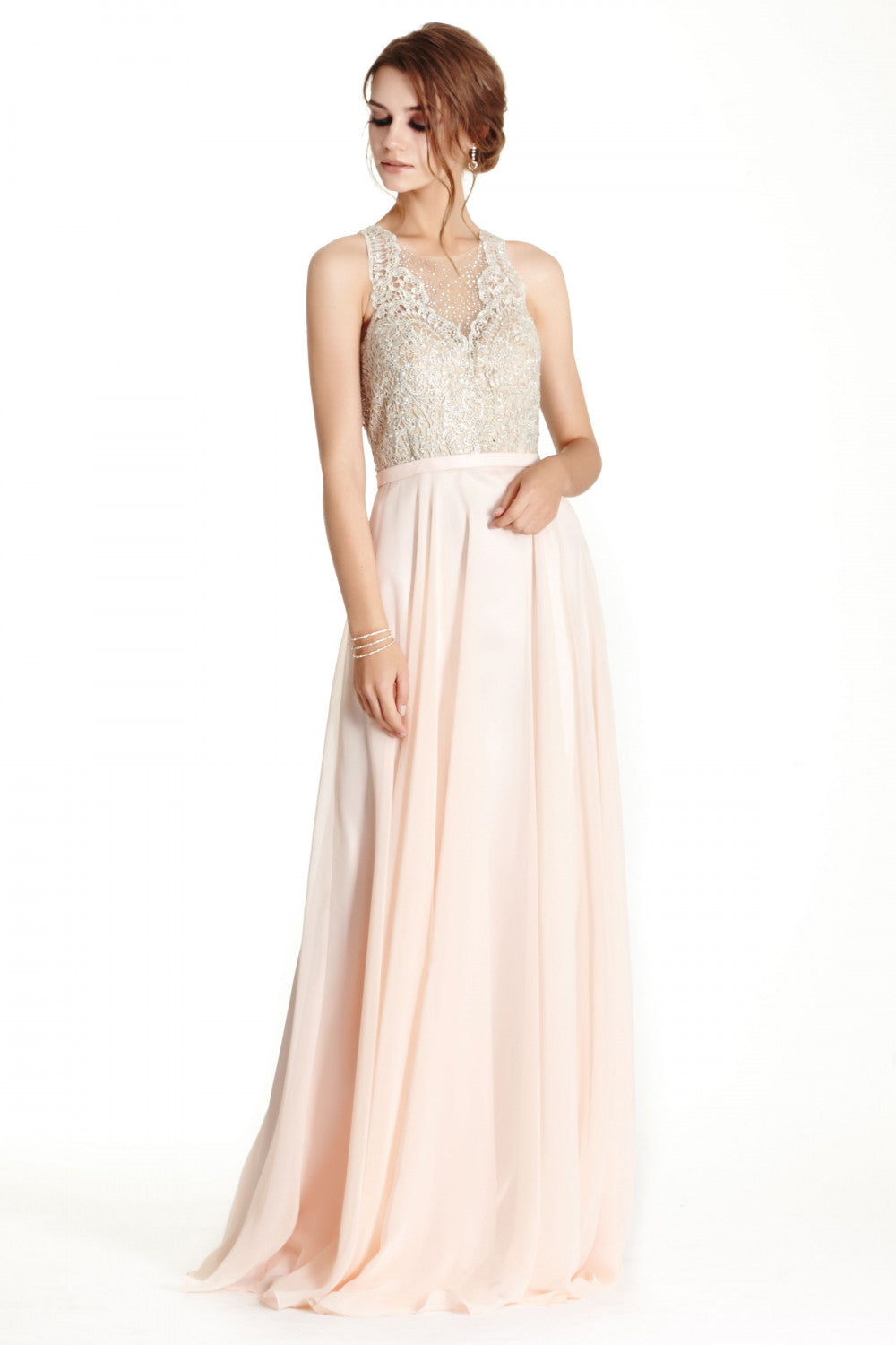 Aspeed Design -L1793 Lace Bodice A-Line Evening Dress