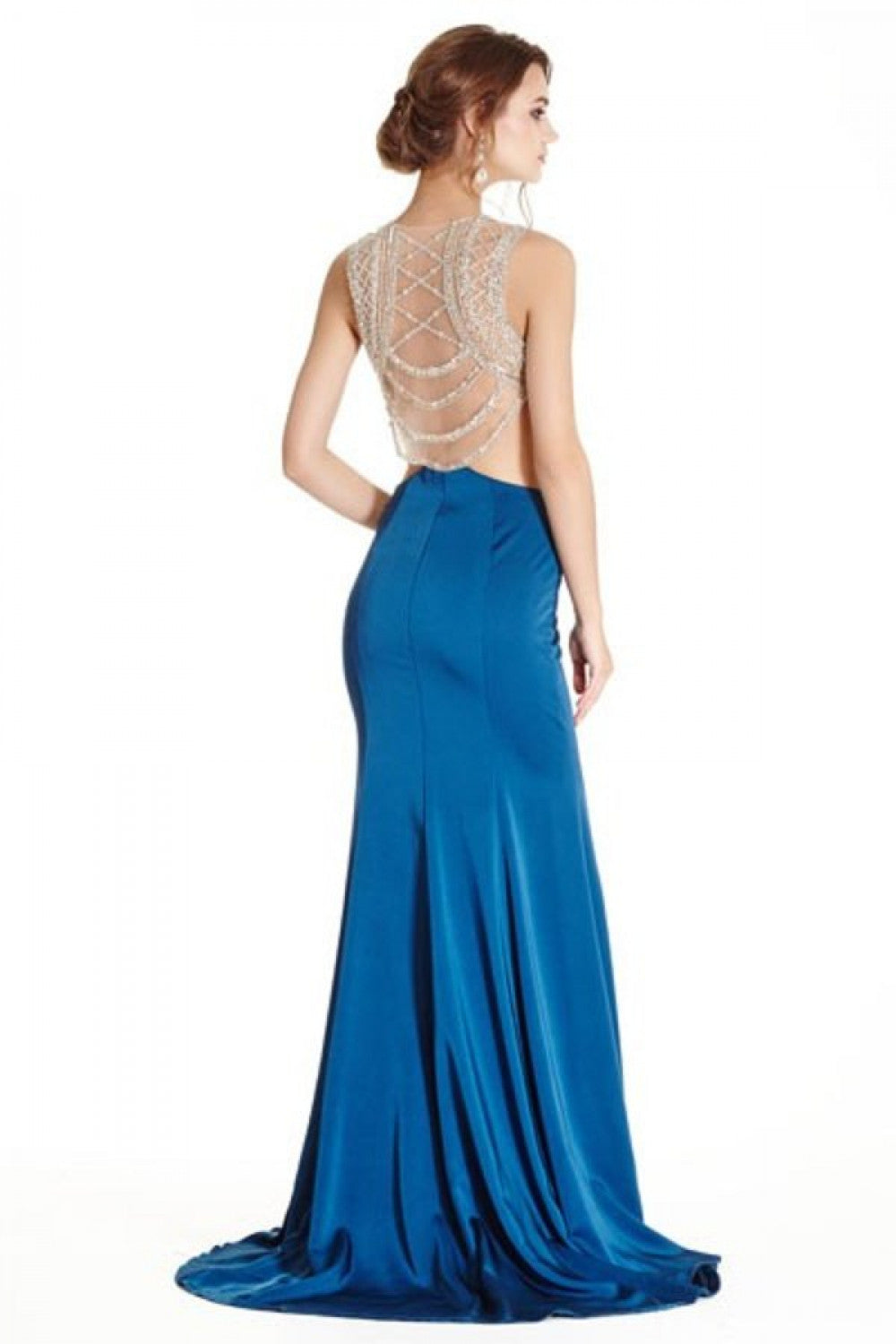 Aspeed Design -L1863 Embellished Jewel Evening Sheath Dress