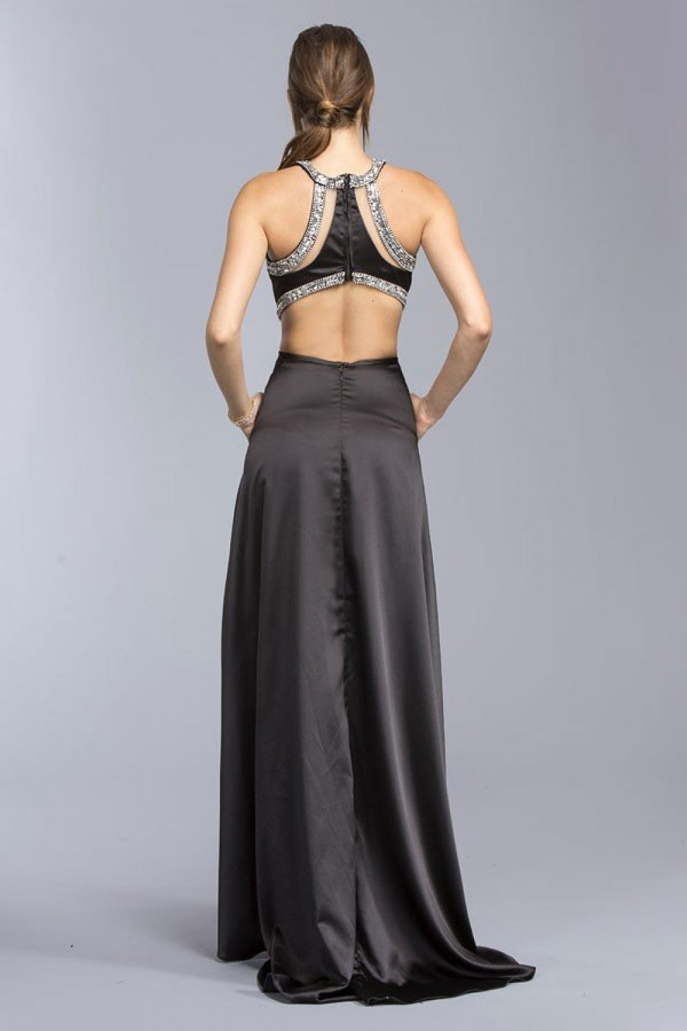 Aspeed Design -L1946 Halter Neck Side Cutout Evening Dress