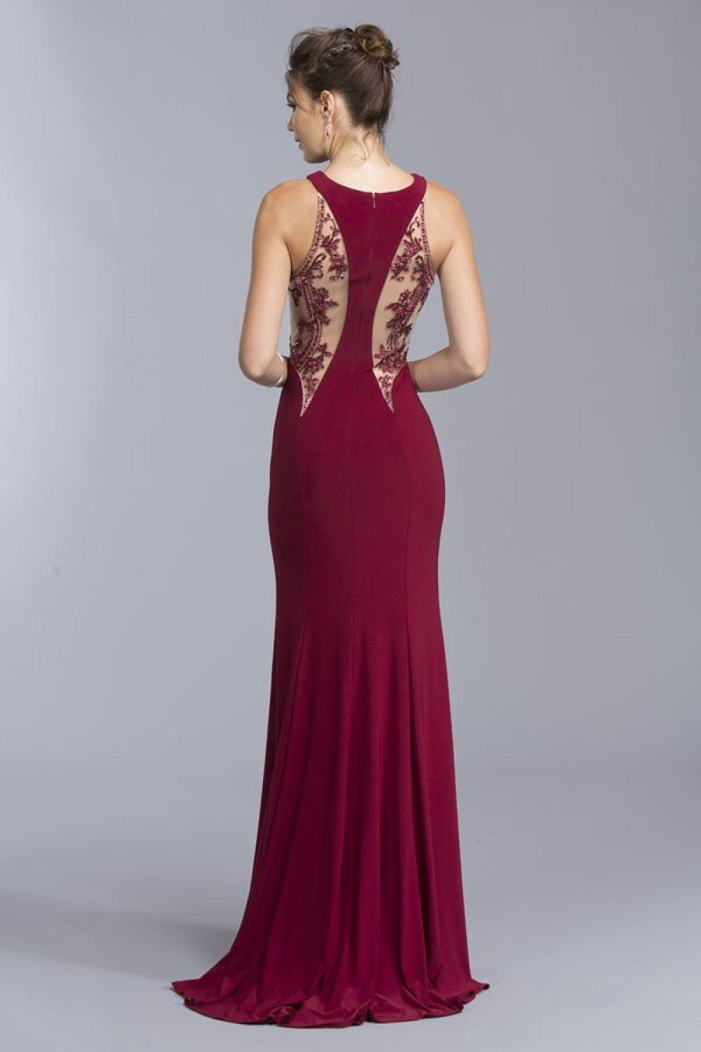 Aspeed Design -L2020 Fitted High Neck Evening Dress
