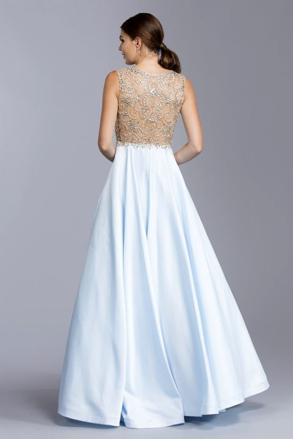 Aspeed Design -L2064 Beaded Embellished A-Line Evening Dress