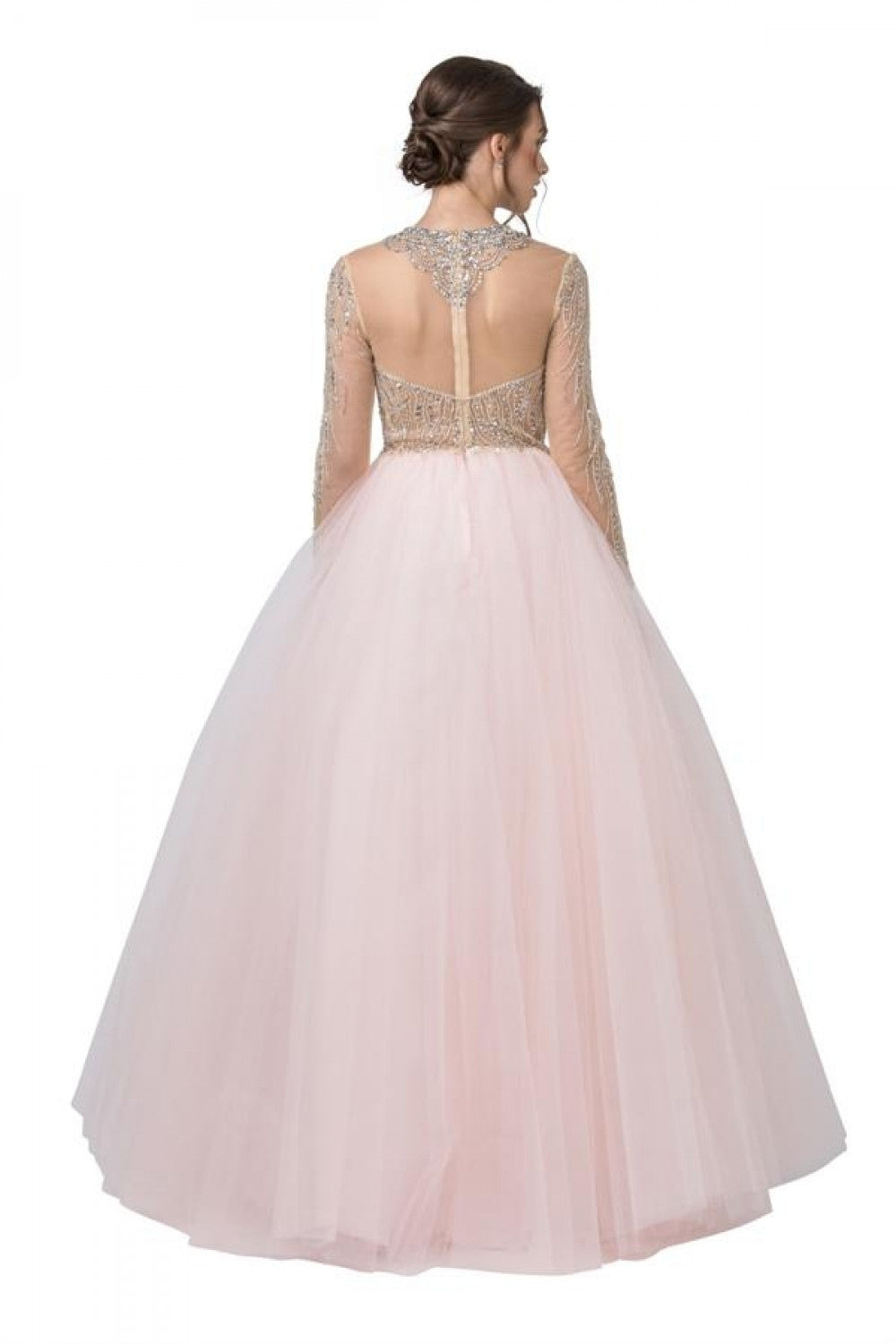Aspeed Design -L2217 Jewel Illusion A-Line Evening Dress