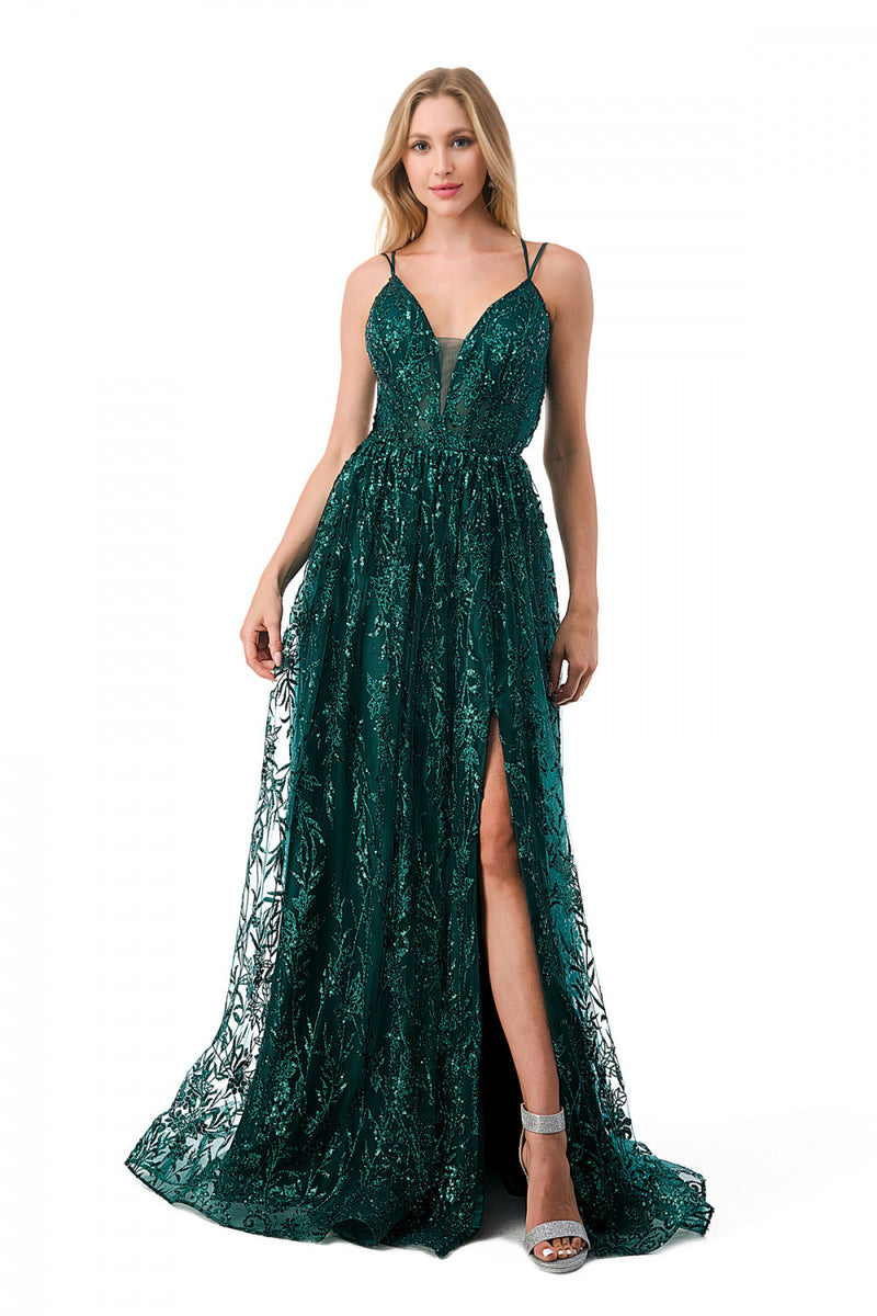 Aspeed Design -L2769T Glitter A Line Dress
