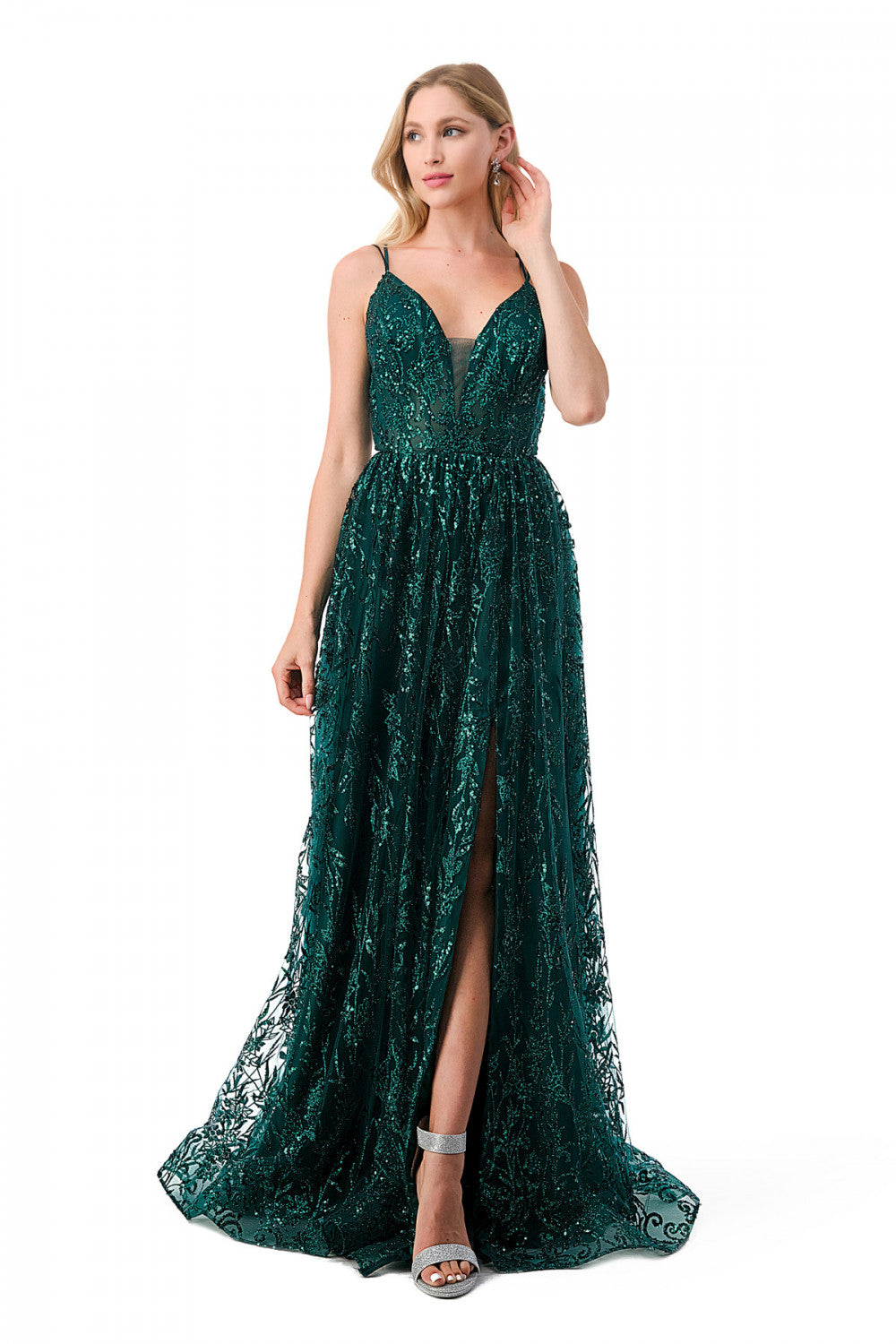 Aspeed Design -L2769T Glitter A Line Dress