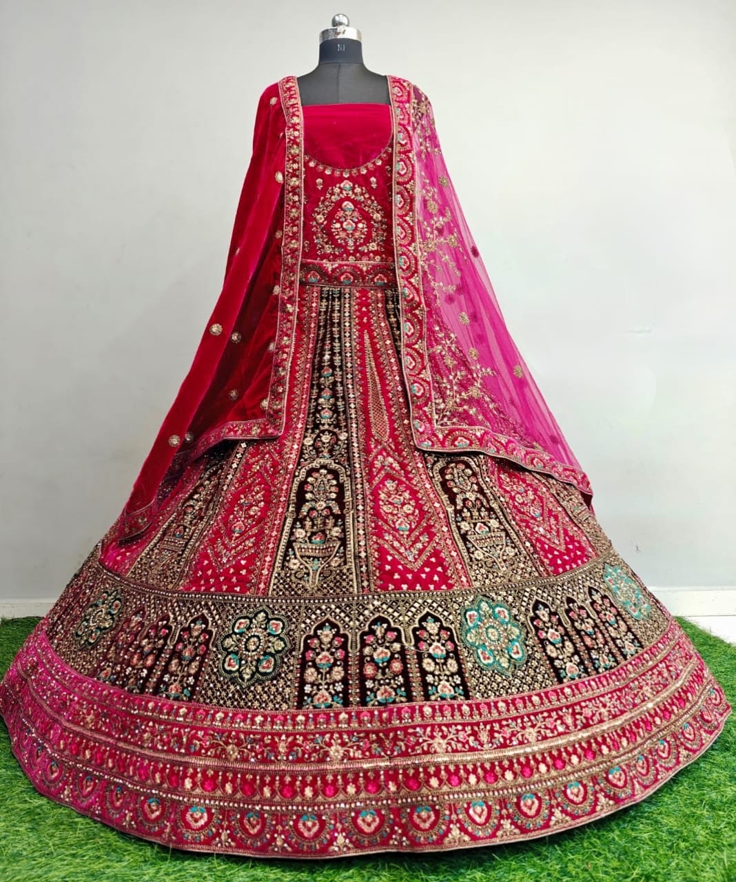 MyFashion -504 Velvet Multi Thread Embroidery Worked Bridal Lehenga Collection
