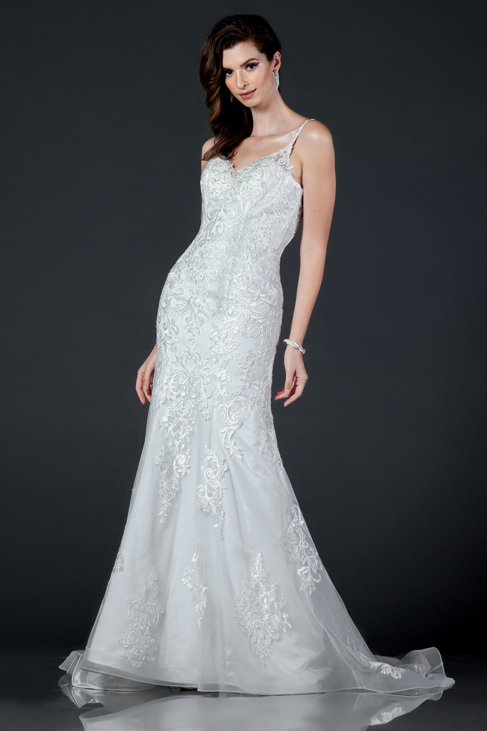 Aspeed Design -MS0008 Lace Applique Mermaid Bridal Gown