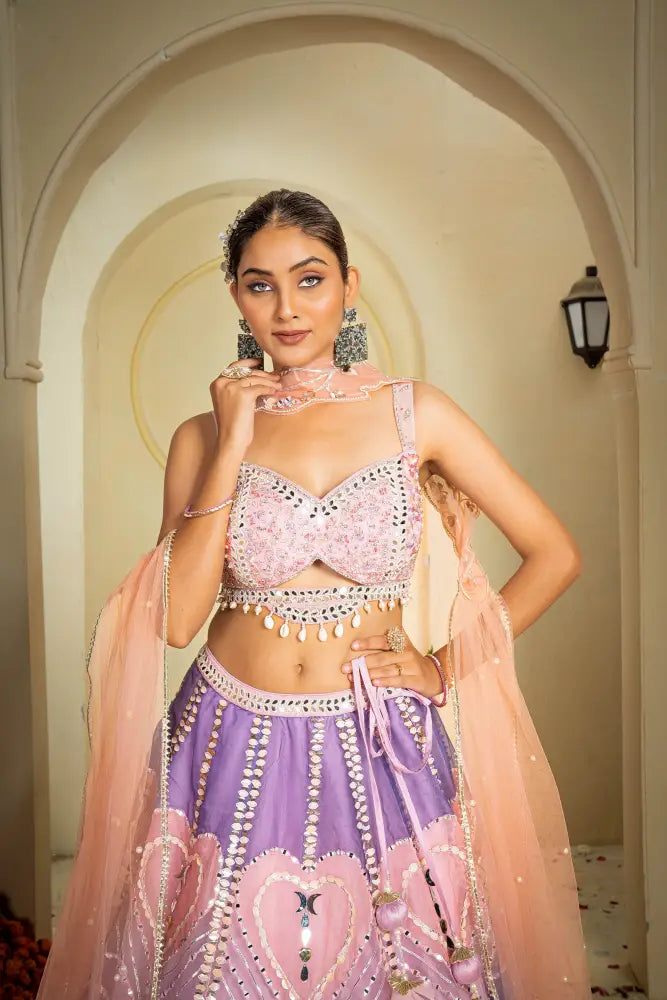 MyFashion -KLS-1148 Multi Net Lehenga With Expertly Crafted Handmade Designs