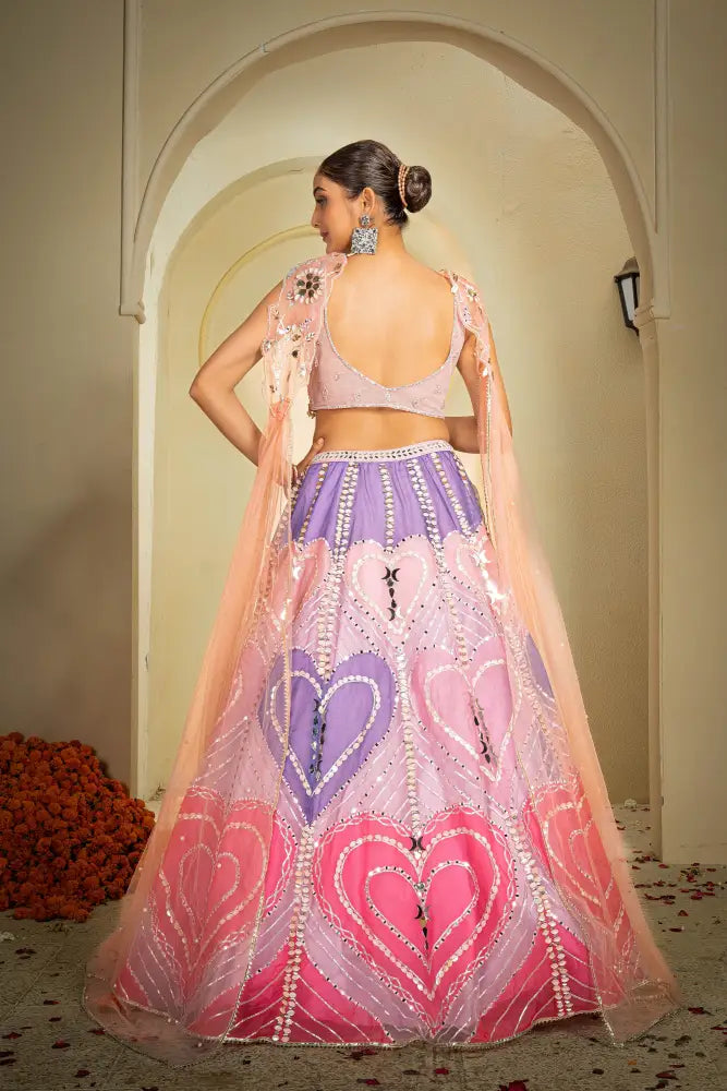 MyFashion -KLS-1148 Multi Net Lehenga With Expertly Crafted Handmade Designs