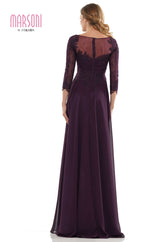 Marsoni by Colors -MV1125 A Line Dress With 3D Lace Applique