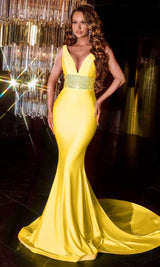 V-Neck Beaded Prom Gown By Portia And Scarlett -PS22524